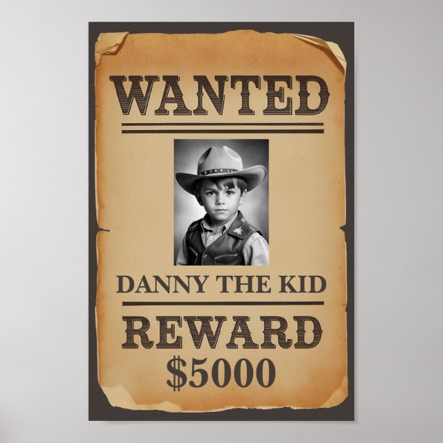 Önskad Poster - Personlig Vilda western Cowboy (Framsidan)