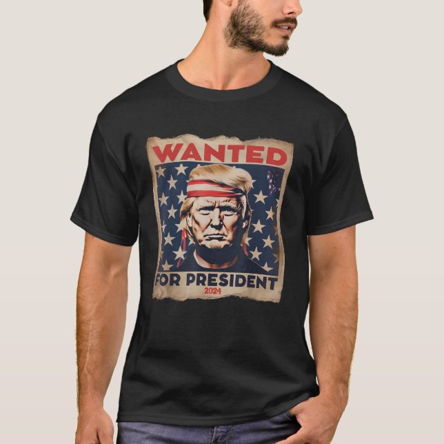 Önskad trend 2024 för president USA flagga Head Ba T Shirt (Framsida)