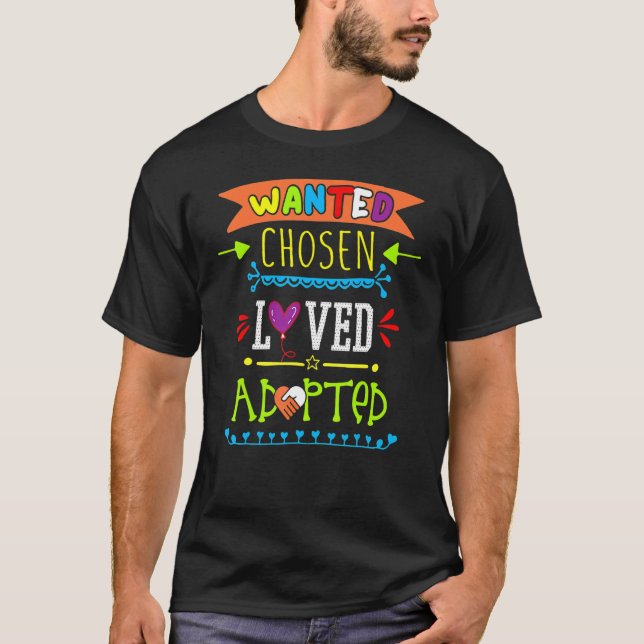 Önskad Välkommen Älskad Adoptivbarn Adoption Dag G T Shirt (Framsida)