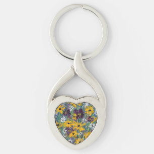 Önskan i Herren - Blommigten Twisted Heart Silverfärgad Nyckelring