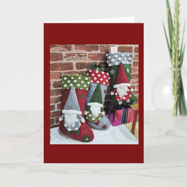 "ÖNSKAN PÅ STOCKINGARNA I CHRISTMAS" HELGKORT (Framsida)
