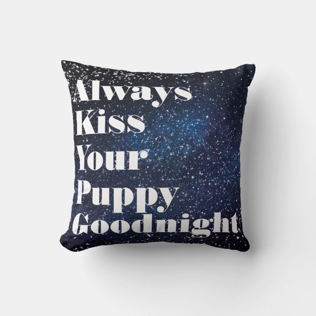 Önskar alltid din valp god natt typografi kudde (Framsida)