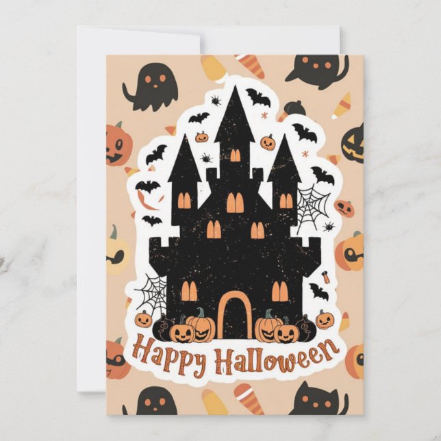 Önskar anpassad, glad Halloween Julkort (Framsida)