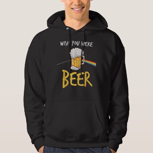 Önskar att du dricker öl hoodie (Framsida)