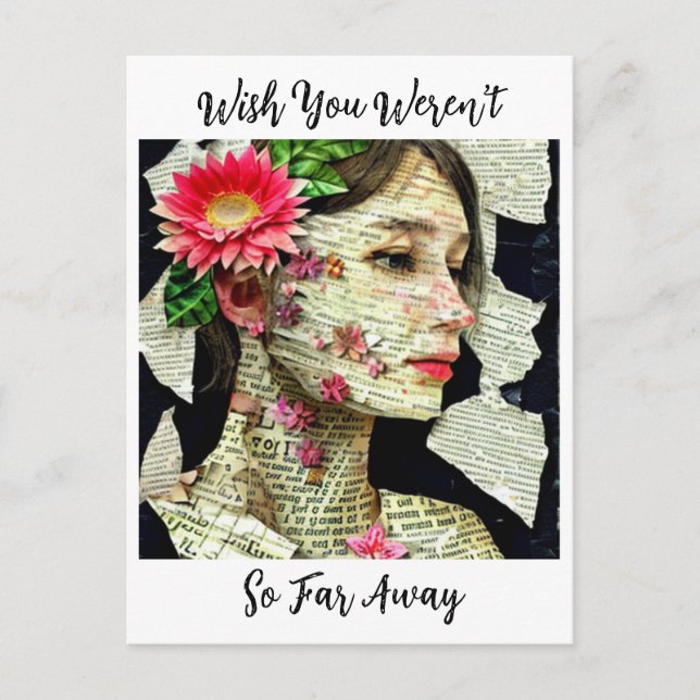 Önskar att du inte var så långt borta vykort (Framsida)