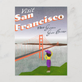 "Önskar att du var här" Golden Grind Bridge Vykort