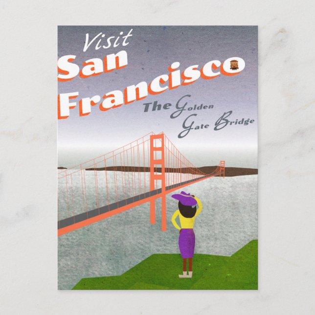 "Önskar att du var här" Golden Grind Bridge Vykort (Framsida)