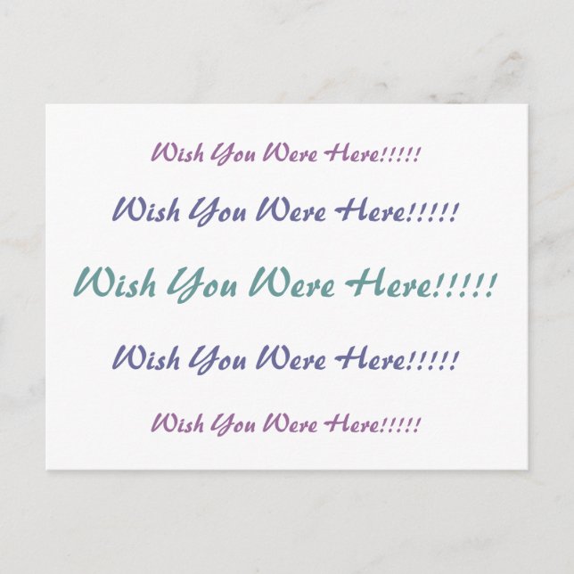 Önskar att du var här med vykort (Framsida)