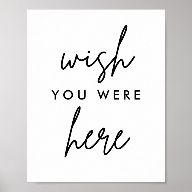 Önskar att du var här Modern Bröllop Memorial Sign Poster (Framsidan)