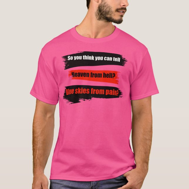 Önskar att du var här Rosa Floyd Lyrics Lettering T Shirt (Framsida)