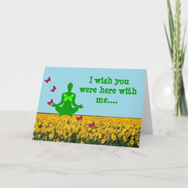 Önskar att du var här - Yoga Greeting Cards Kort (Framsida)