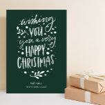 Önskar att Grönt Script-skript som inte är foto i  Julkort<br><div class="desc">Önskar att du God jul Grönt skript som inte är ett fotokort för Helgdag. Skicka semesterhälsningar i anpassade och personlig till vänner,  kolleger och familj i enkla,  chic,  elegant och moderna fotodesignkort,  naturliga minimalistiska stil-kort! Under kalligrafin visas anpassningsbar hälsning-meddelandet i modern typografi.</div>