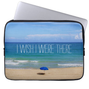 Önskar att jag var där - Blue Beach Umbrella Laptop Fodral