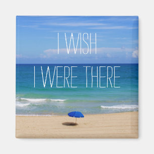 Önskar att jag var där - Blue Beach Umbrella Magnet