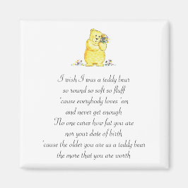 Önskar att jag var en Nalle Dikt Magnet