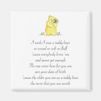 Önskar att jag var en Nalle Dikt Magnet