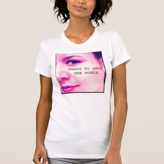 Önskar att spara världen t-shirt (Framsida)