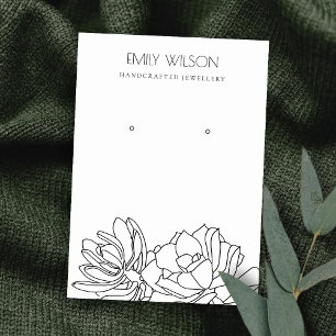 ÖNSKAR CACTUS SUCCULENT FOLIAGE EARRING VISNING VISITKORT