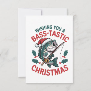 Önskar dig en Bass-tastisk jul Fiske Fiskare Tack Kort