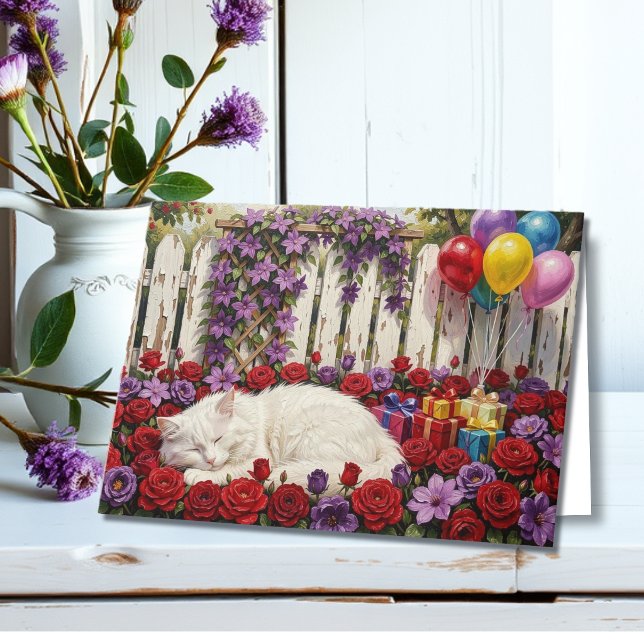 Önskar dig en fantastisk födelsedag | Katt & Blomm Kort (Skapare uppladdad)