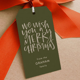 "Önskar dig en God jul" Evergreen Gift Märkres Presentetikett