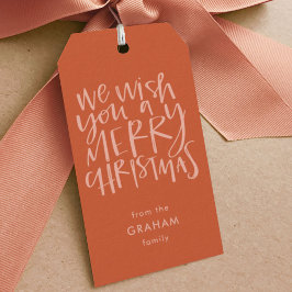 "Önskar dig en God jul" Red Gift-Märkre Presentetikett