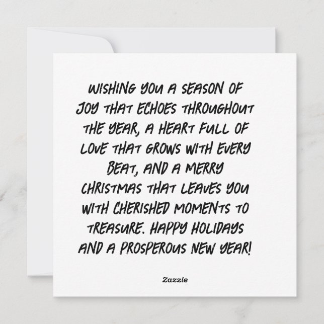 Önskar dig en säsong av glädje som ekar  julkort (Baksida)