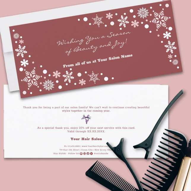 Önskar dig en säsong för skönhets- och joy Flat Ca (Wishing You a Season of Beauty and Joy Flat Card)