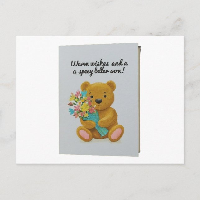 "Önskar dig en snar återhämtning" vykort (Framsida)