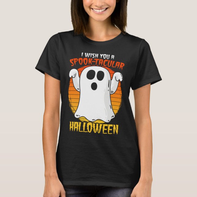 Önskar dig en spöktakulär läskig spök Halloween fö T Shirt (Framsida)