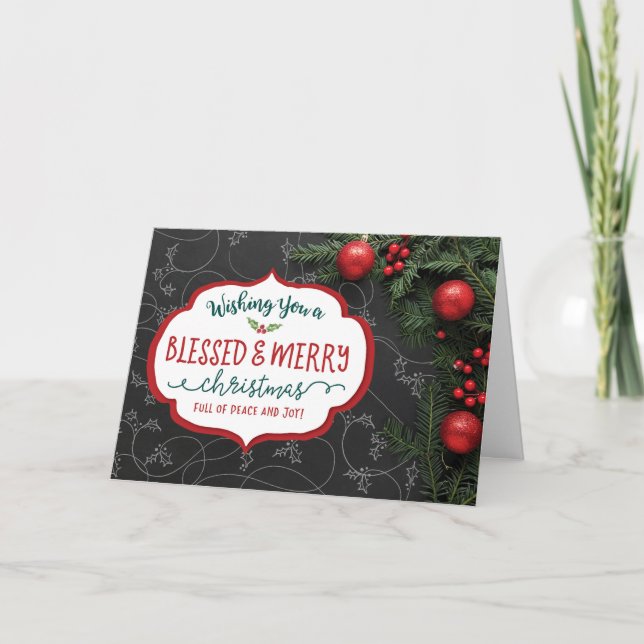 Önskar dig en välsignad och glad jul helgkort (Framsida)