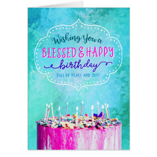Önskar dig en välsignelse & Grattis på födelsedage Hälsningskort