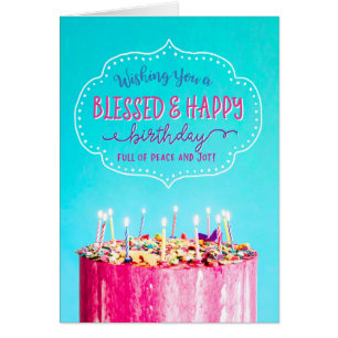 Önskar dig en välsignelse & Grattis på födelsedage Hälsningskort
