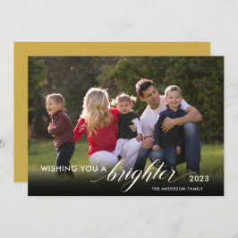 Önskar dig ett ljusare 2023-foto Guld nya år Julkort