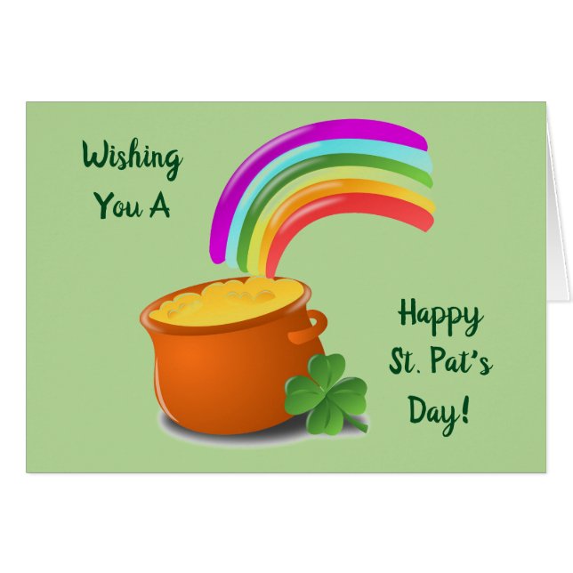 Önskar dig ett Lycklig St. Pat's Day Card Hälsningskort (Framsidan Horizontal)