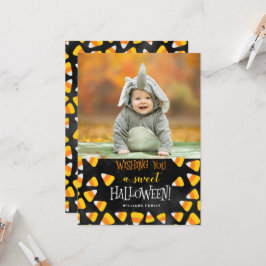 Önskar dig ett svenskt Halloween-fotokort Kort