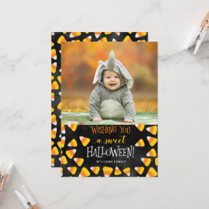 Önskar dig ett svenskt Halloween-fotokort Kort