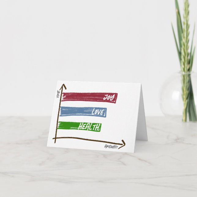 Önskar dig glädje, kärlek, hälsounderkort tack kort (Framsida)