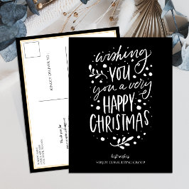 Önskar dig God jul Black Script Business Helg Vykort
