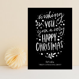 Önskar dig God jul Black Script Business Julkort