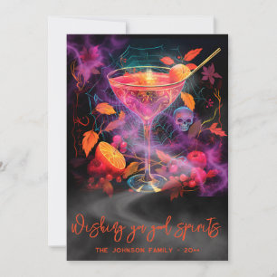 Önskar dig goda andar Spooky Cocktail Halloween Julkort