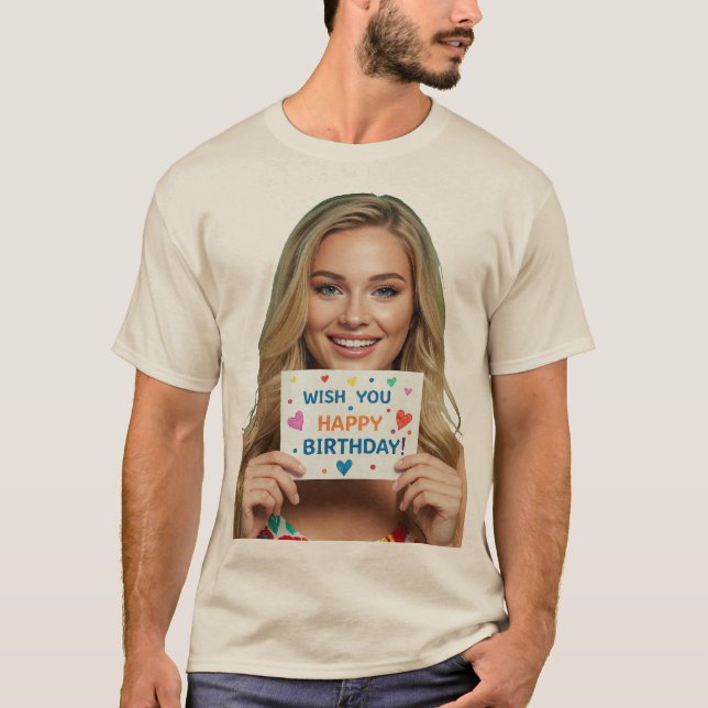 önskar dig grattis på födelsedagen t shirt (Framsida)