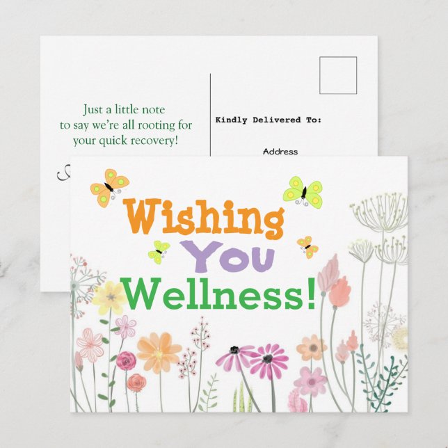 Önskar dig hälsa  vykort (Fram/baksida)