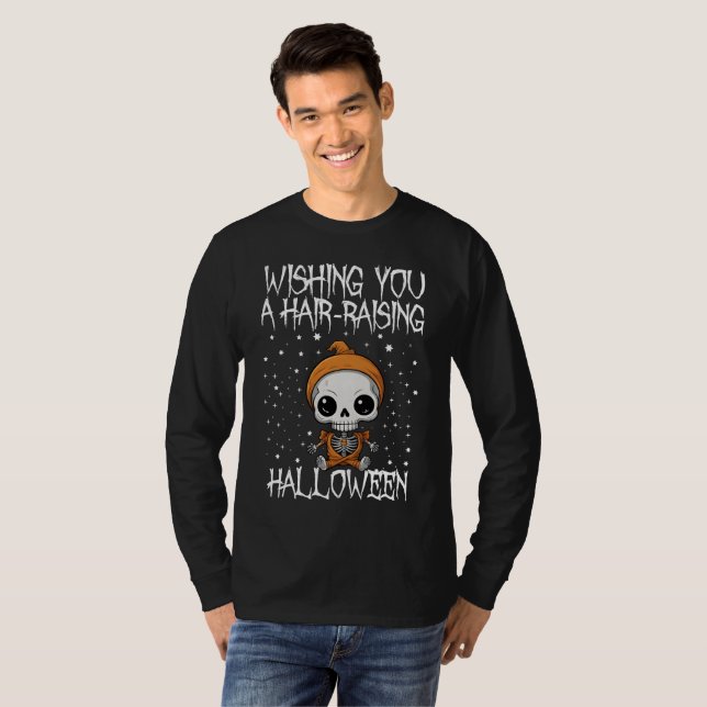 Önskar dig hårvårdande Halloween T Shirt (Hel framsida)