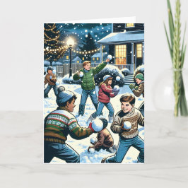 Önskar dig höjdpunkter | Snöbollskrig Helgkort