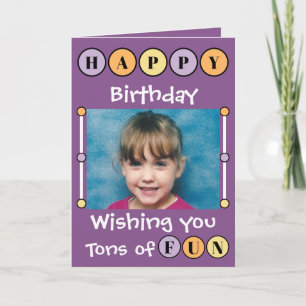 Önskar dig tonvis med roligt lila Barns fotofödels Kort