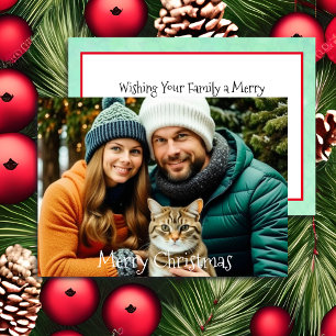 Önskar din familj Personlig Fotojul jul Julkort