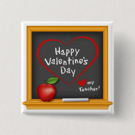 Önskar din lärare Glad Alla hjärtans dag! Knapp