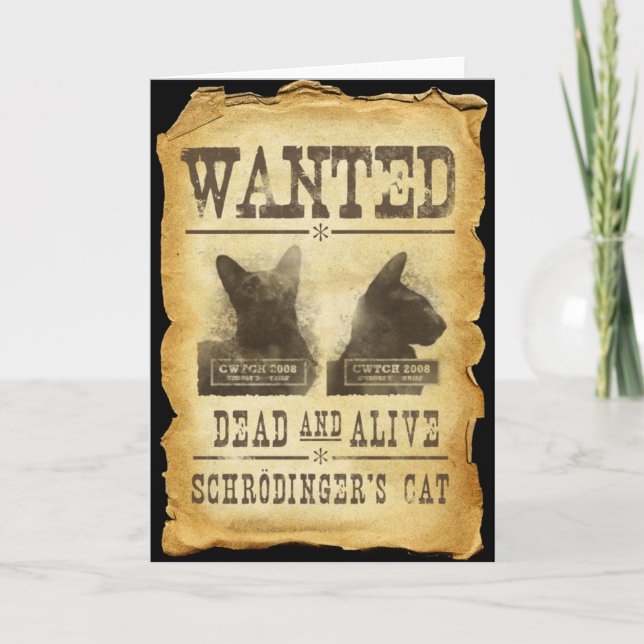 Önskar död och vid liv. Schroedingers katt. Kort (Framsida)