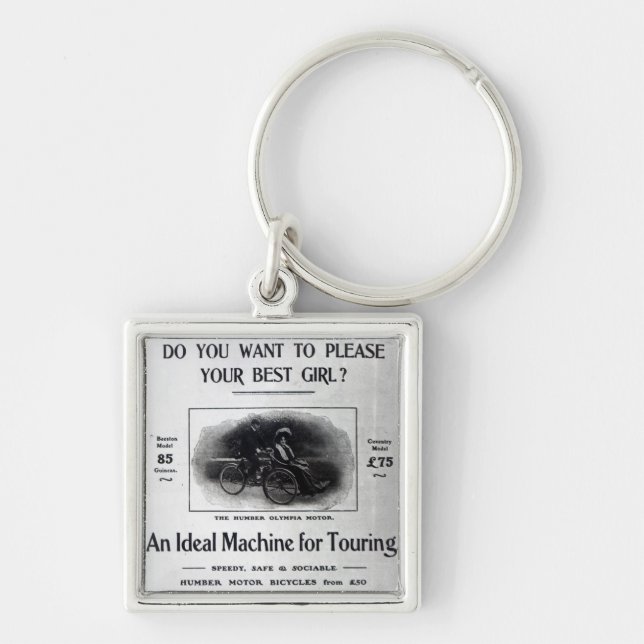 Önskar du att behaga din bäst flicka? fyrkantig silverfärgad nyckelring (Framsidan)